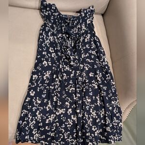Polo Ralph Lauren Navy and White Floral A-Line Skirt